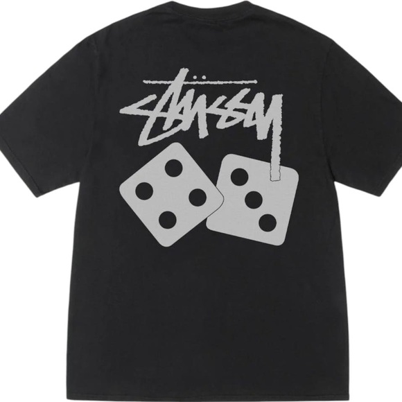 Stussy Other - STUSSY Dice Pigment Dyed Tee Mens T Shirt Black & Gray Size S